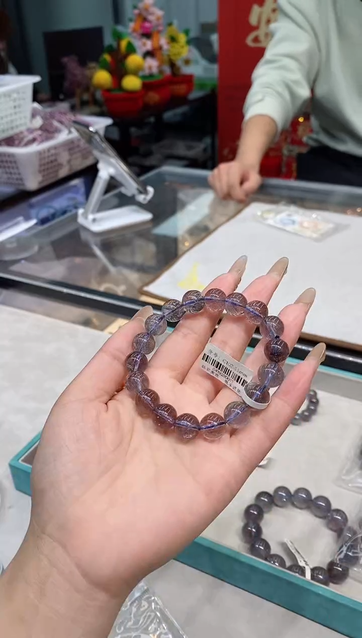 【闪购商品】水晶手串未镶嵌灰蓝烟花超七11mm+ 387