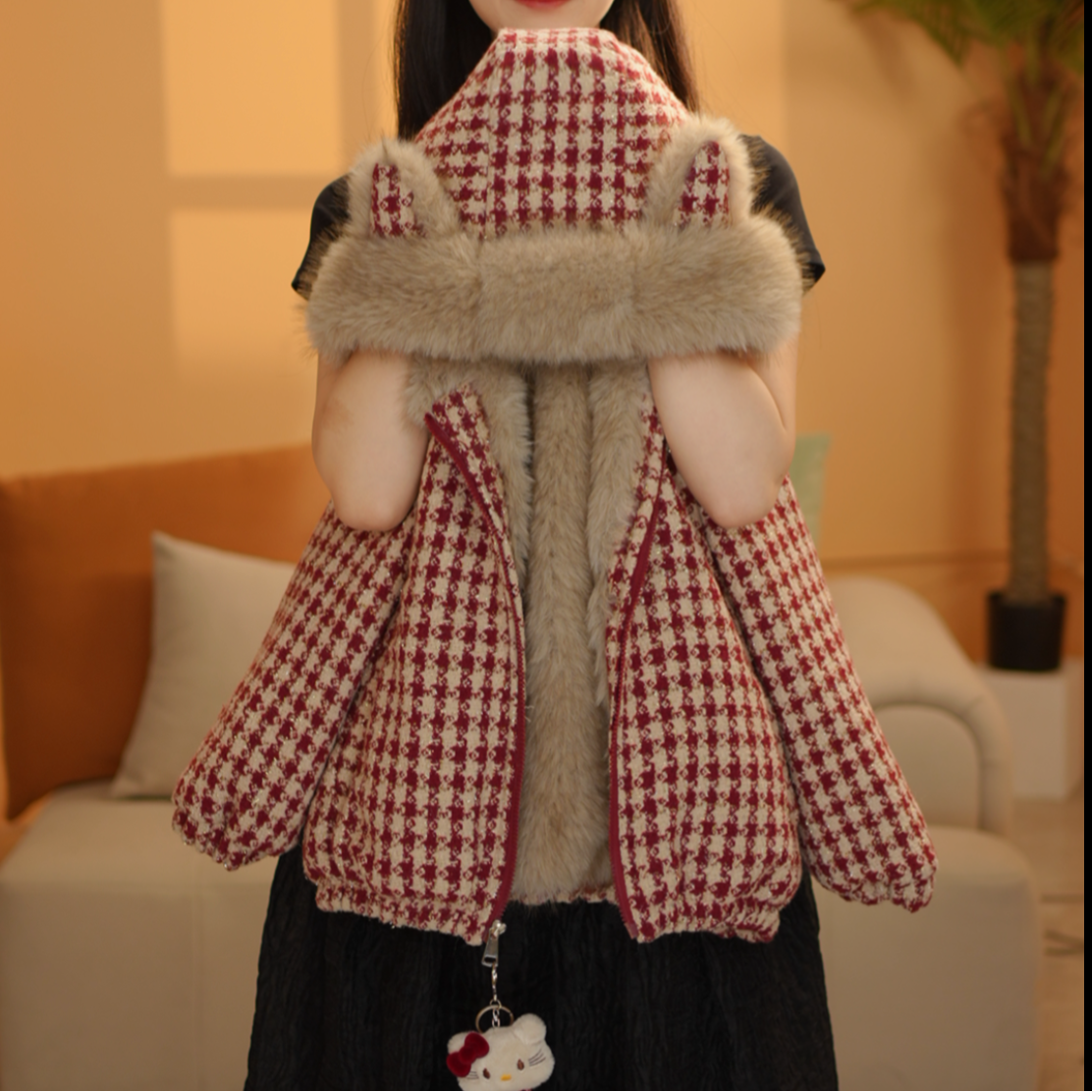 女童冬季2025新款韩版连帽加厚加绒外套DWT25266