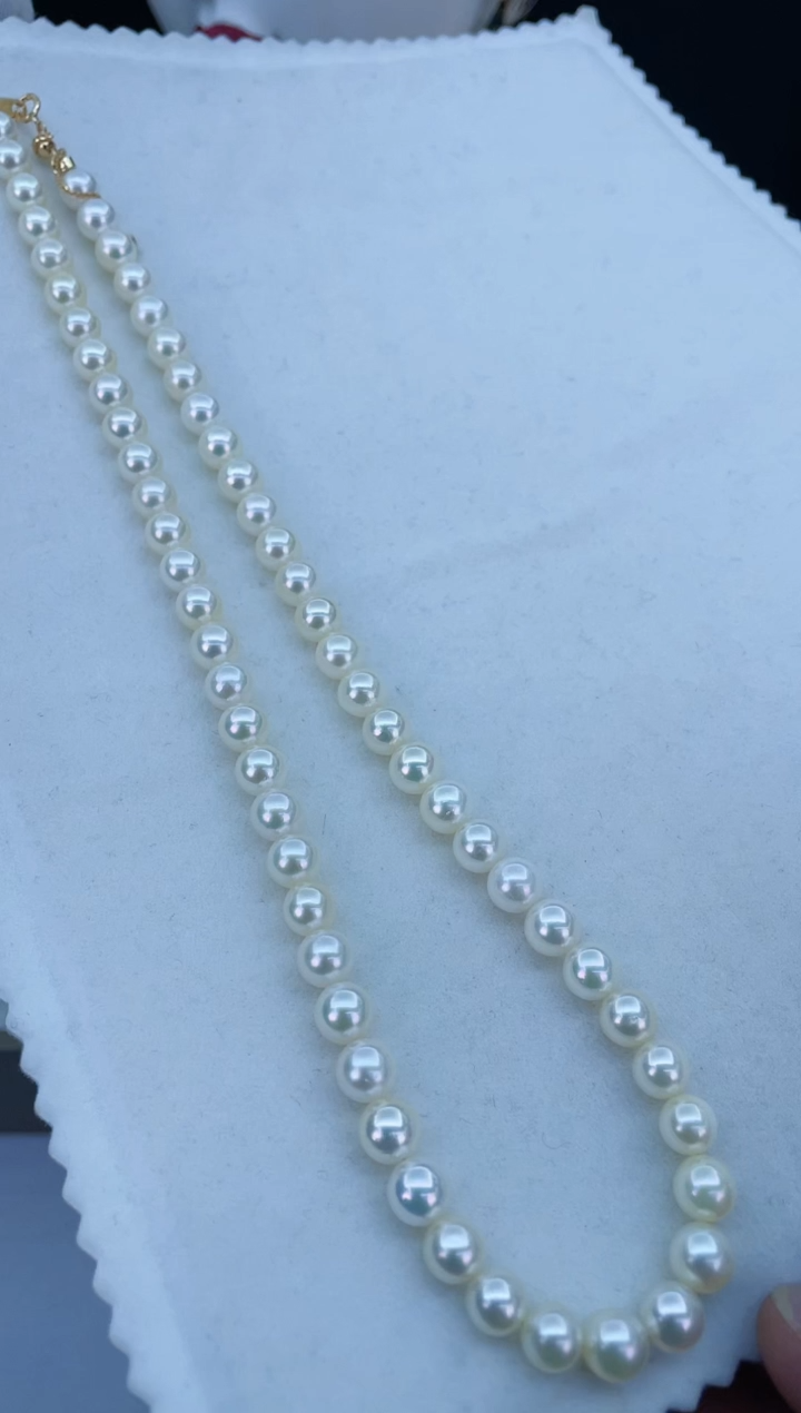 【闪购商品】海水珍珠颈饰银S925镶嵌80-3/6.5-7mm