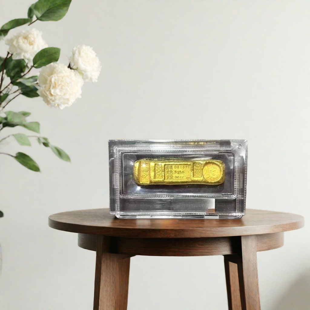 实心袁大头金色长条 亚克力礼品盒礼品包装W