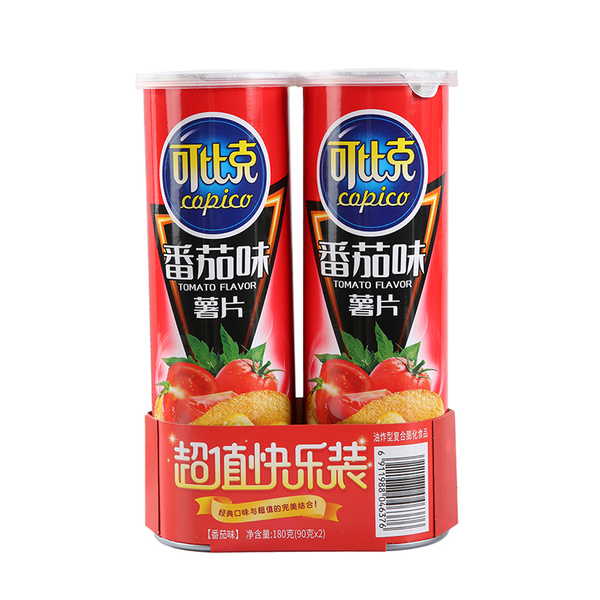 可比克超值快乐装番茄味薯片 90g*2