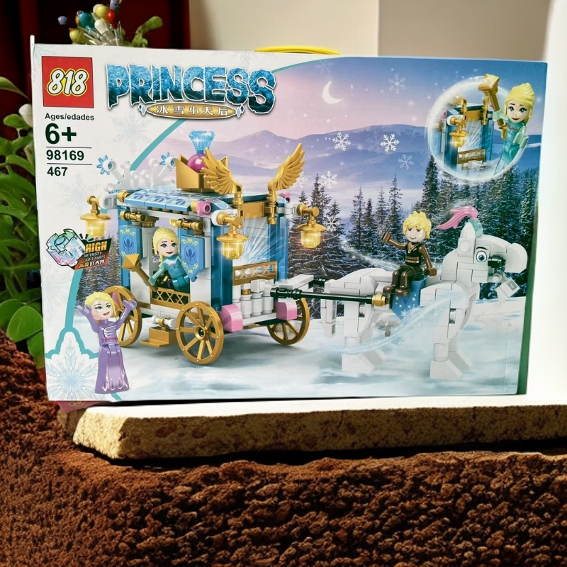 98169冰雪小天后冰雪马车公主女孩积木生日礼物