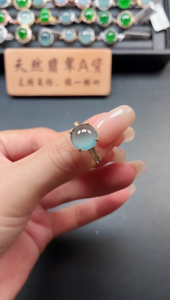 银S925镶嵌戒指翡翠1