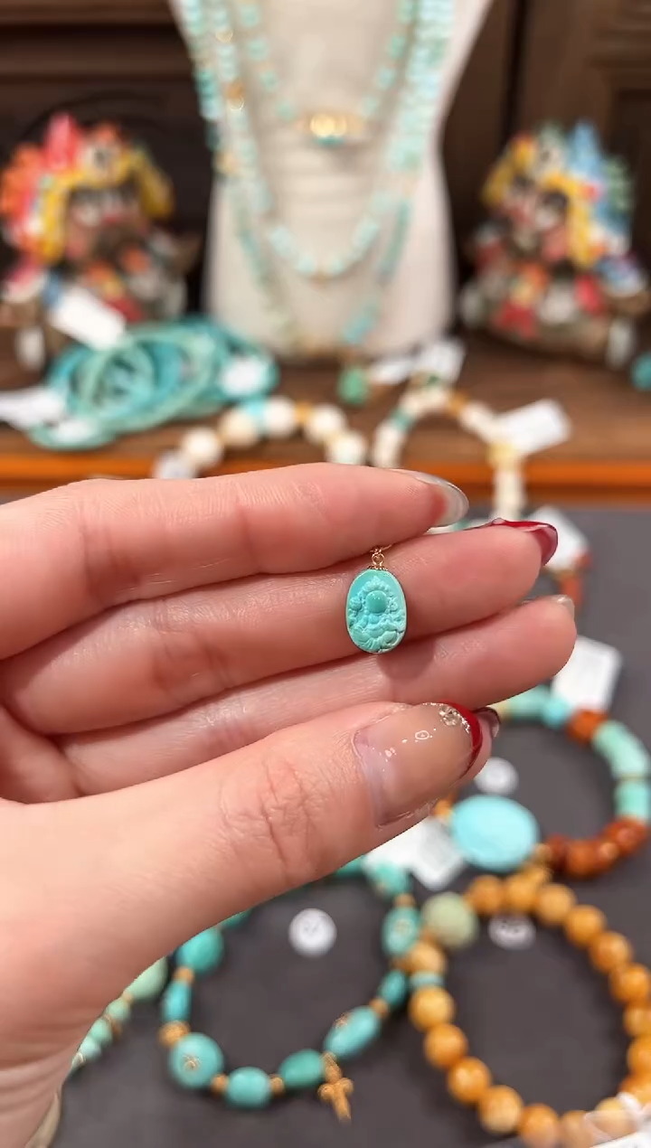 【闪购商品】绿松石提溜18K金镶嵌绿松石提溜