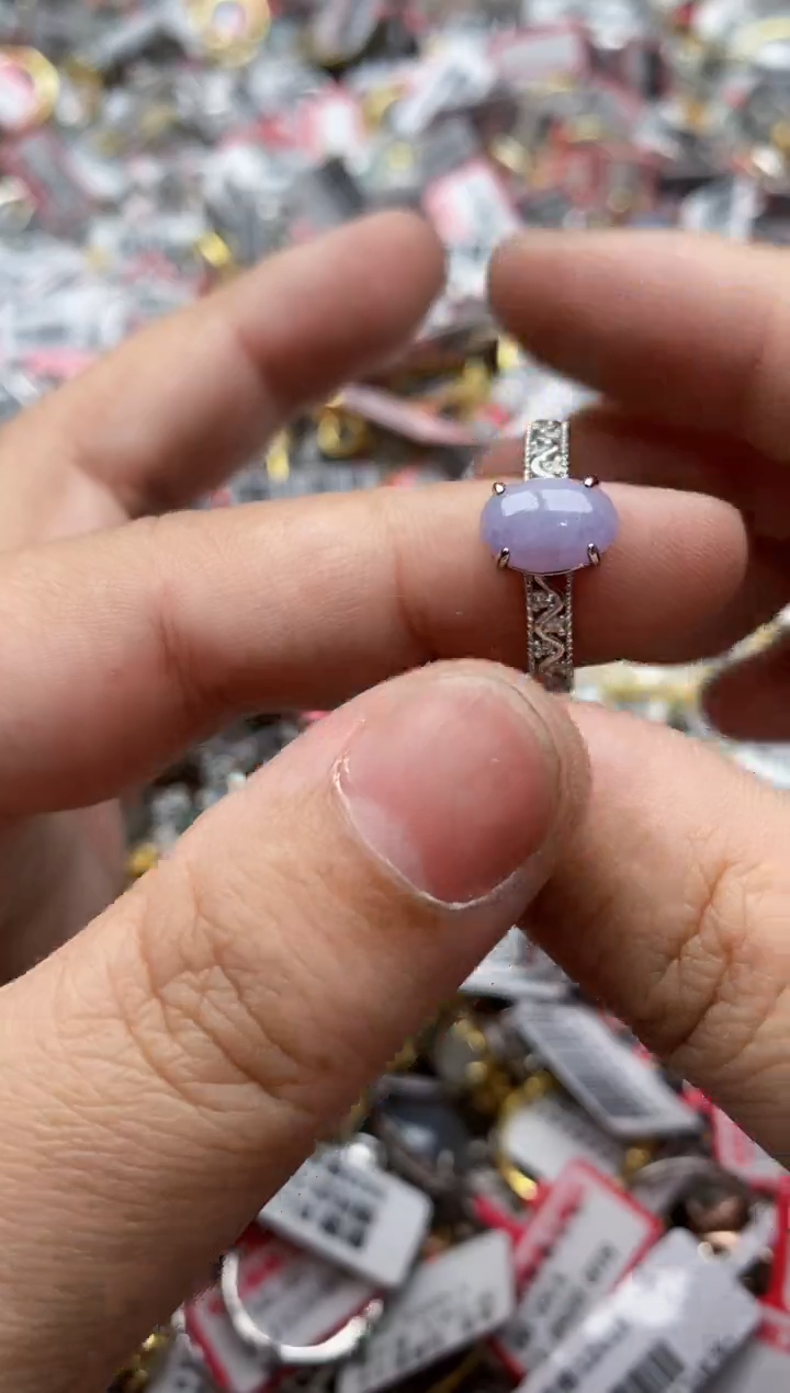 【闪购商品】翡翠戒指银S925镶嵌77777---4