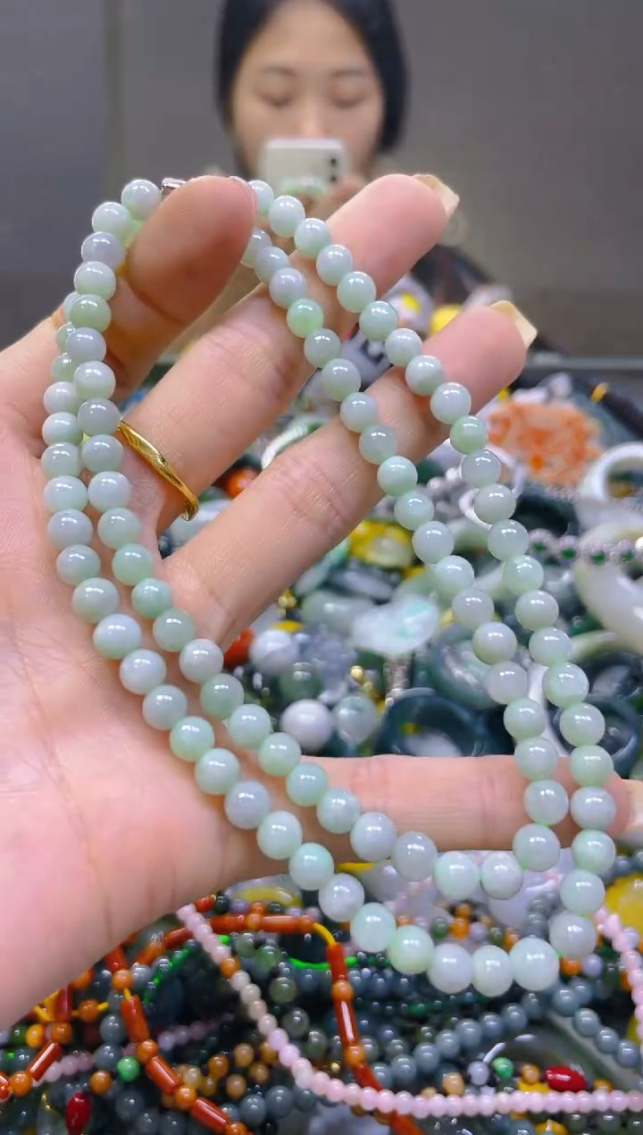 翡翠未镶嵌颈饰5MM/Y/翡翠A货一图一物