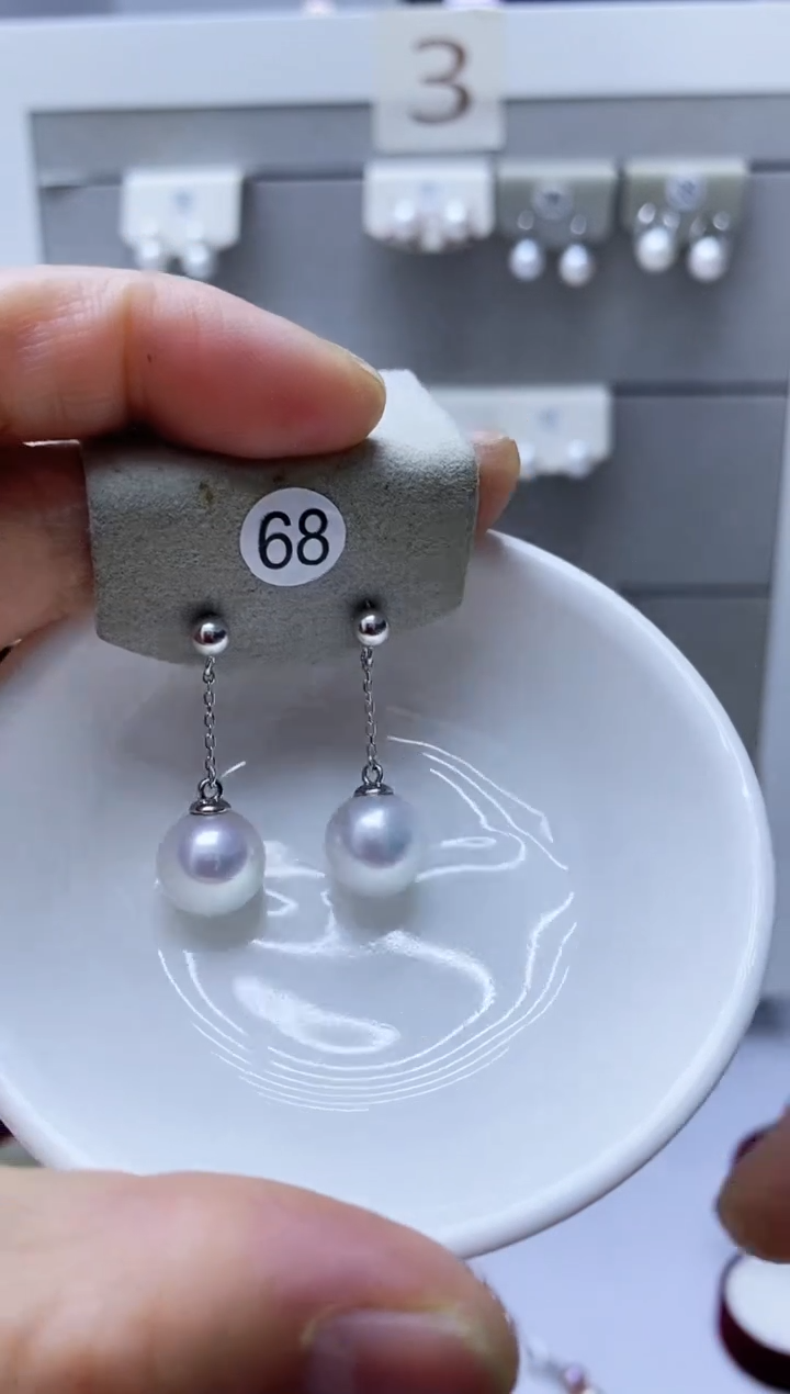 【闪购商品】淡水珍珠耳饰银S925镶嵌68