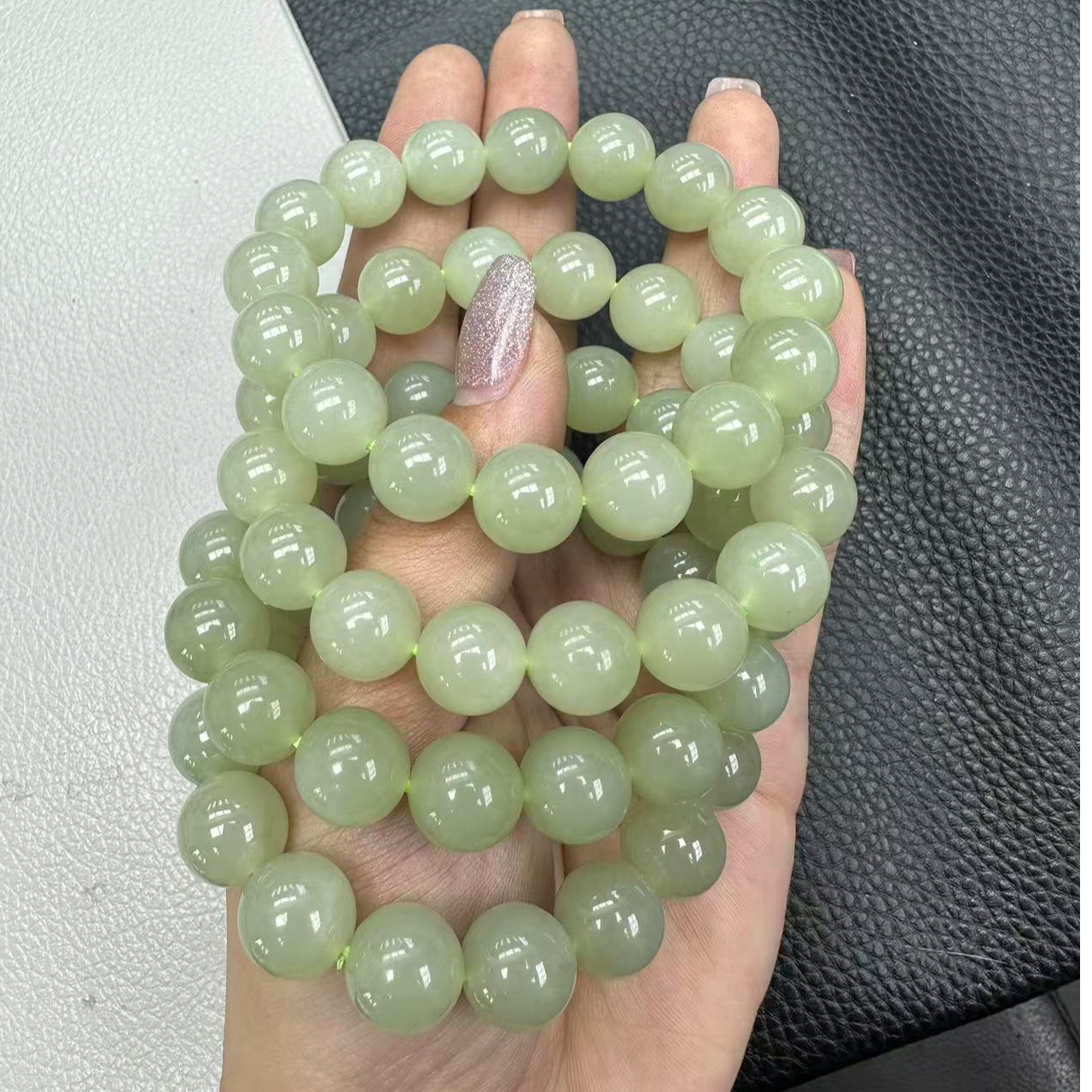  精品和田玉晴水手串12mm 多样性发货 拍一发一 颜色微差