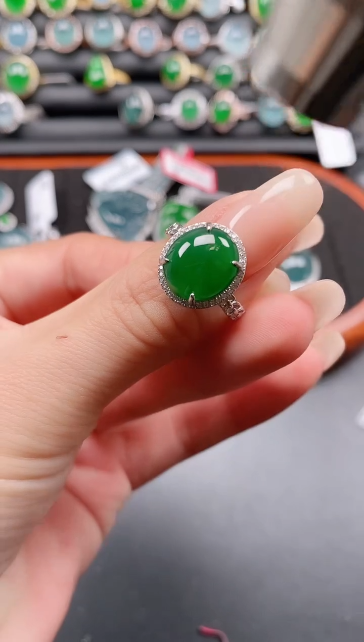 银S925镶嵌戒指翡翠1111111