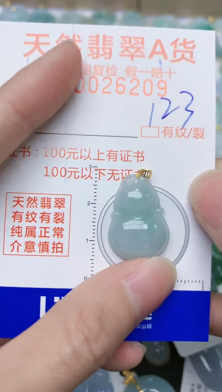 【闪购商品】翡翠颈饰18K金镶嵌天然缅甸A货翡翠