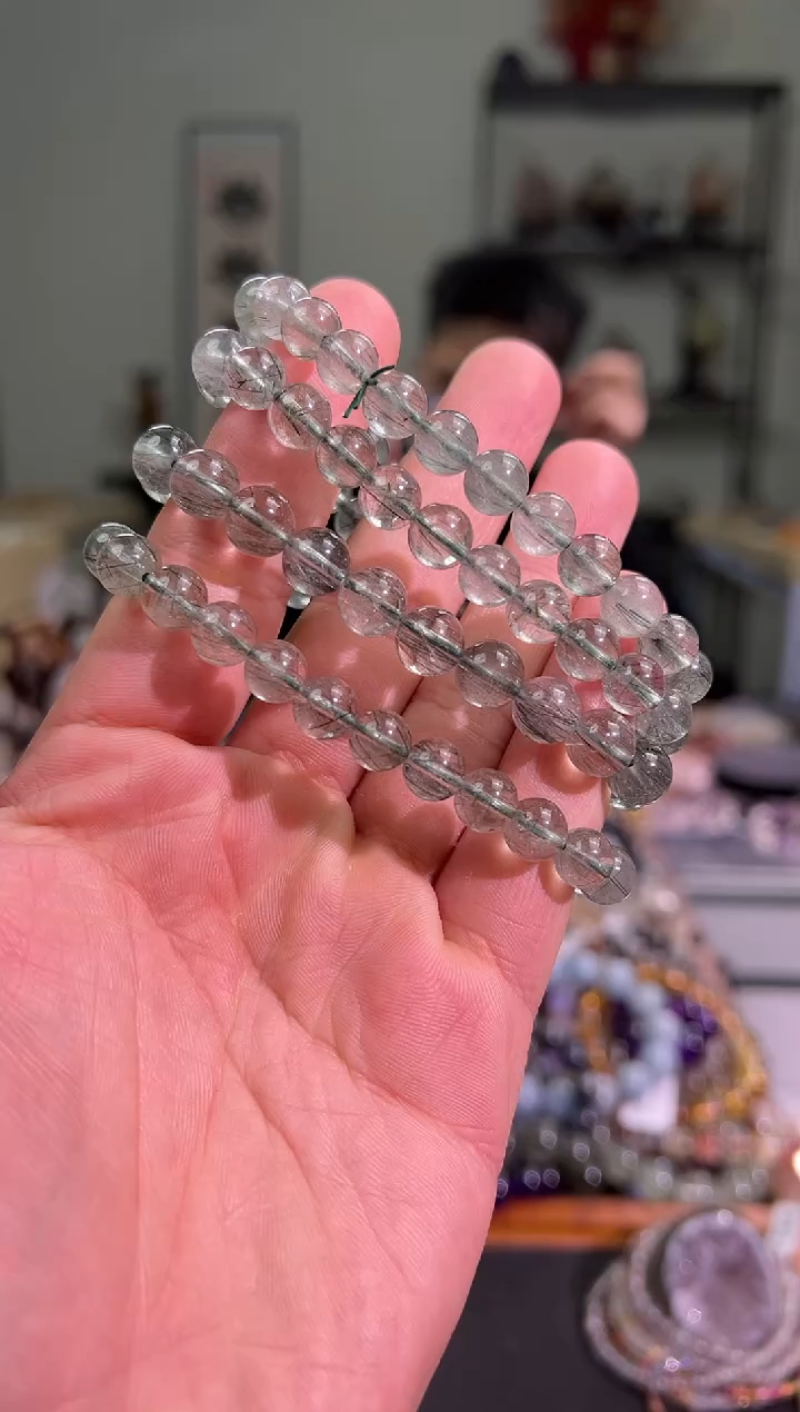 【闪购商品】发晶手串未镶嵌8mm绿发晶手串（多样性发其一）