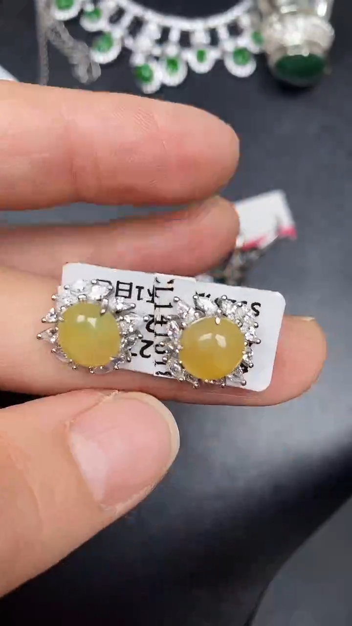 银S925镶嵌戒指翡翠3700