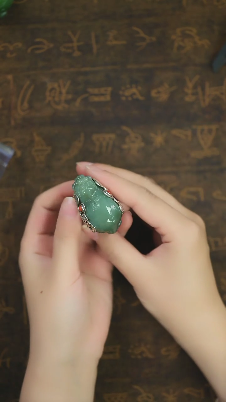 【闪购商品】和田玉戒指未镶嵌猫眼貔貅