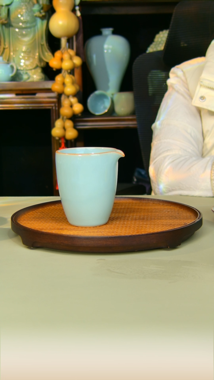 汝瓷公道杯原矿天青不完美