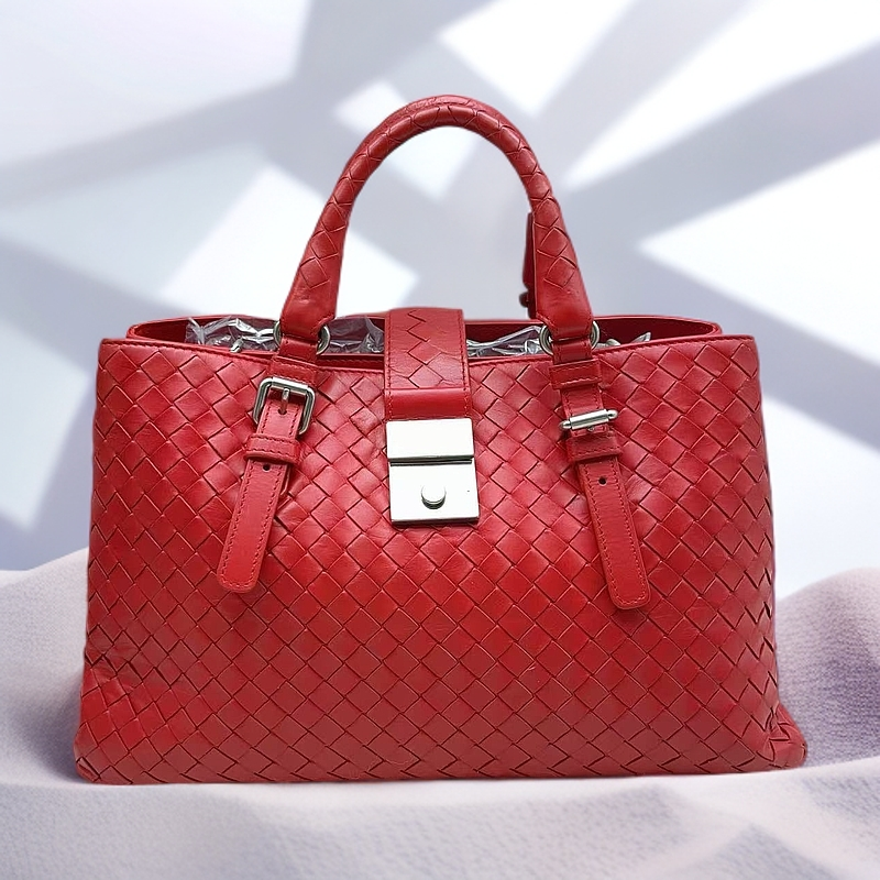 95新 BOTTEGA VENETA/葆蝶家  红色罗马手提包 1154 7275 
