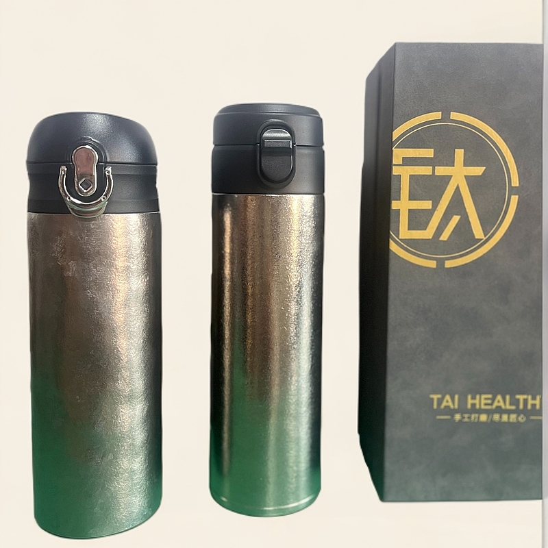 一家钛礼品弹跳杯纯钛保温杯车载高档茶水杯便携情侣家用简约创意
