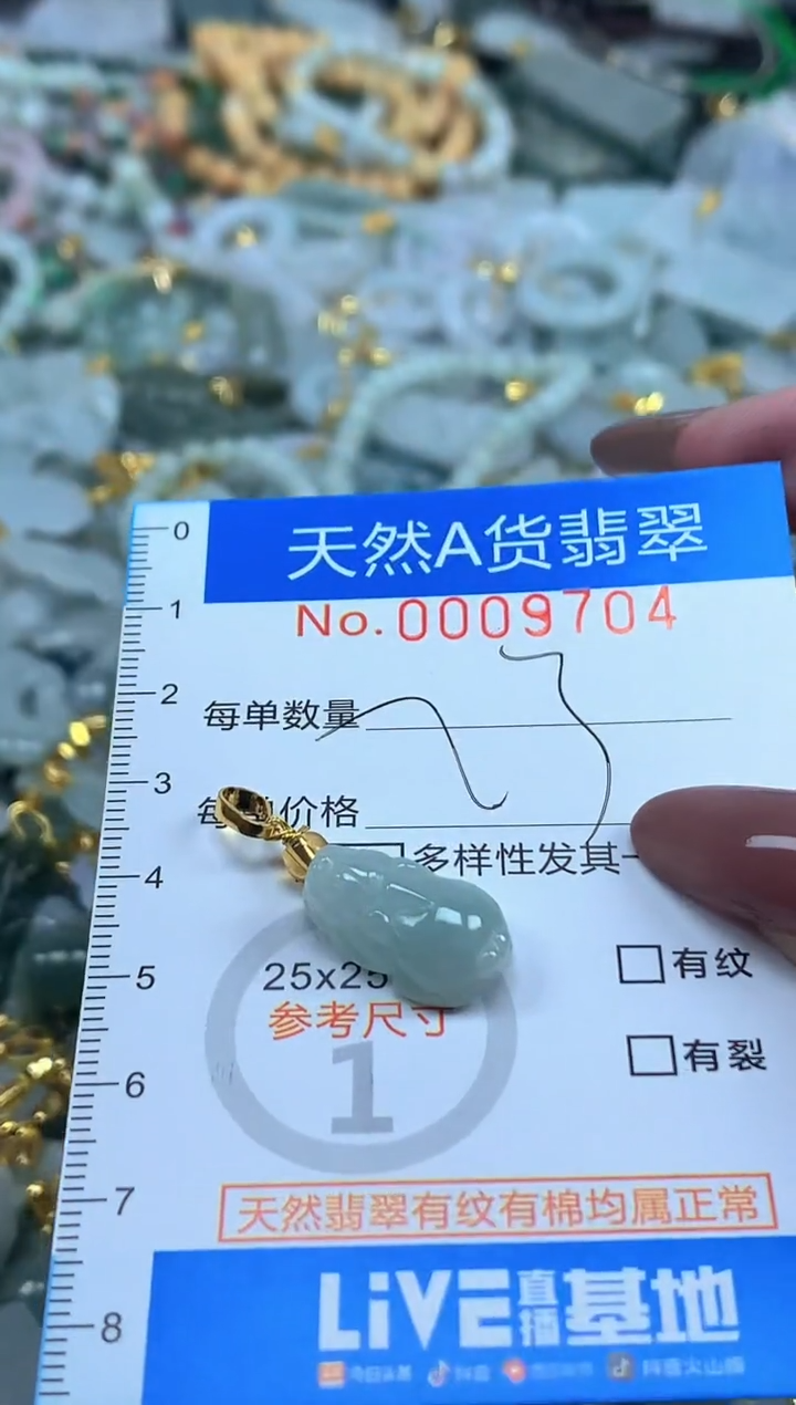 颈饰未镶嵌翡翠净货挂件-9704