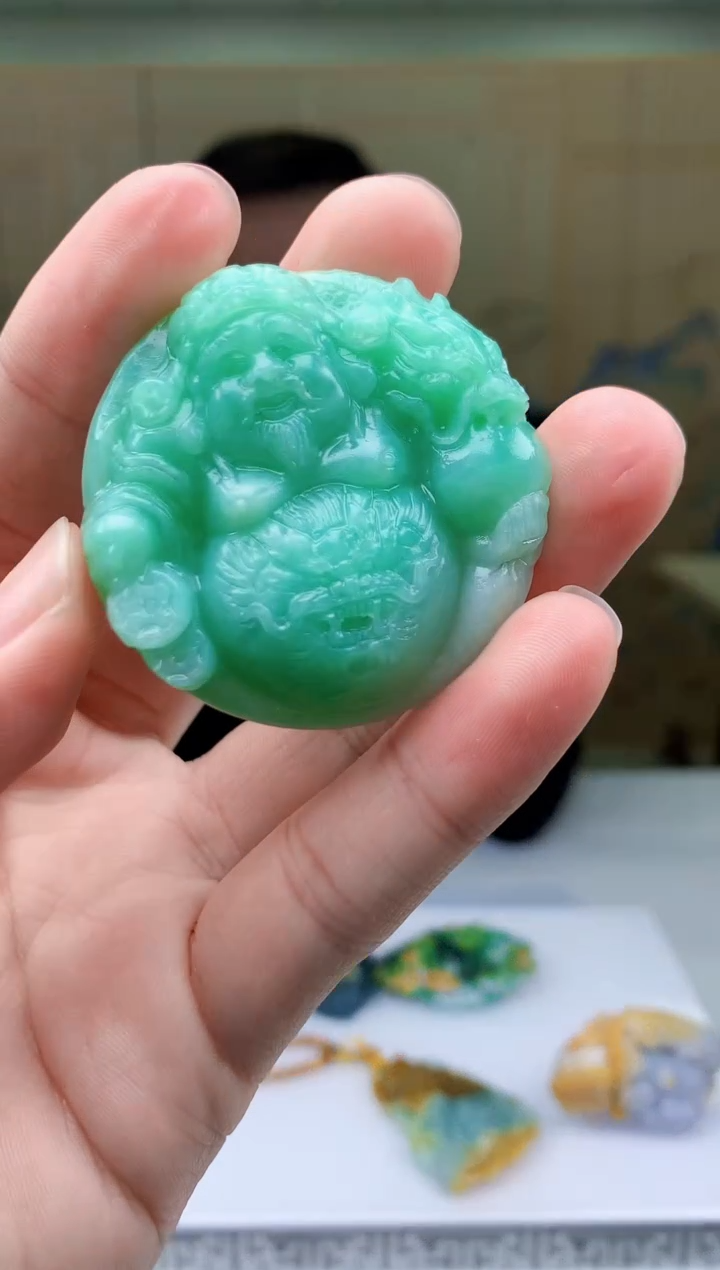 【闪购商品】定制翡翠未镶嵌5152bb-毛货挂件55