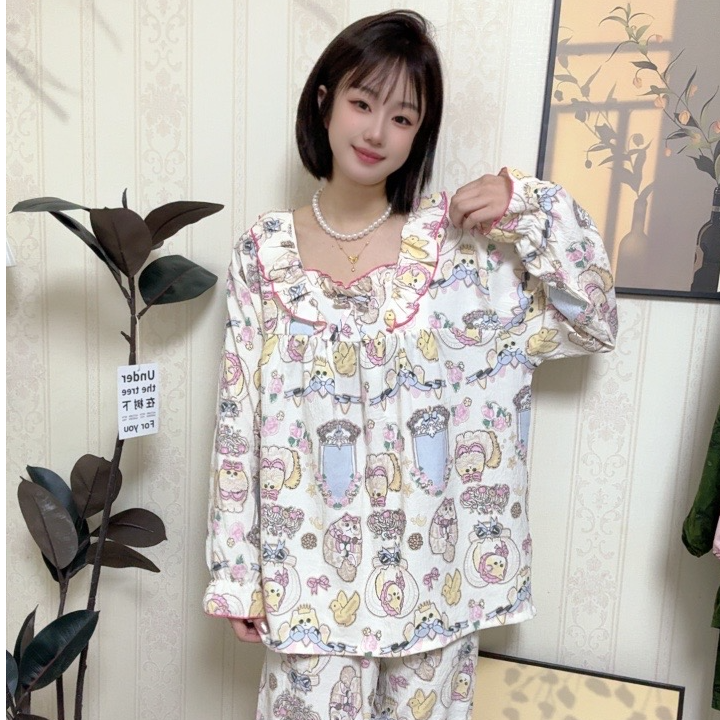 秘密花园韩系家居服纯棉薄款宽松