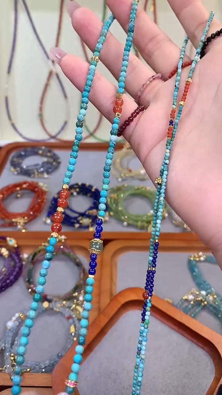 【闪购商品】绿松石颈饰未镶嵌绿松石民族风项链