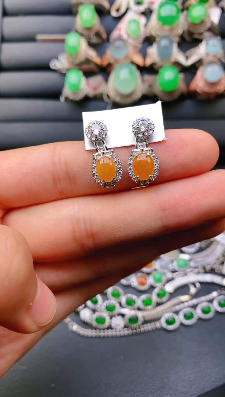 【闪购商品】翡翠戒指银S925镶嵌天然A货翡翠1