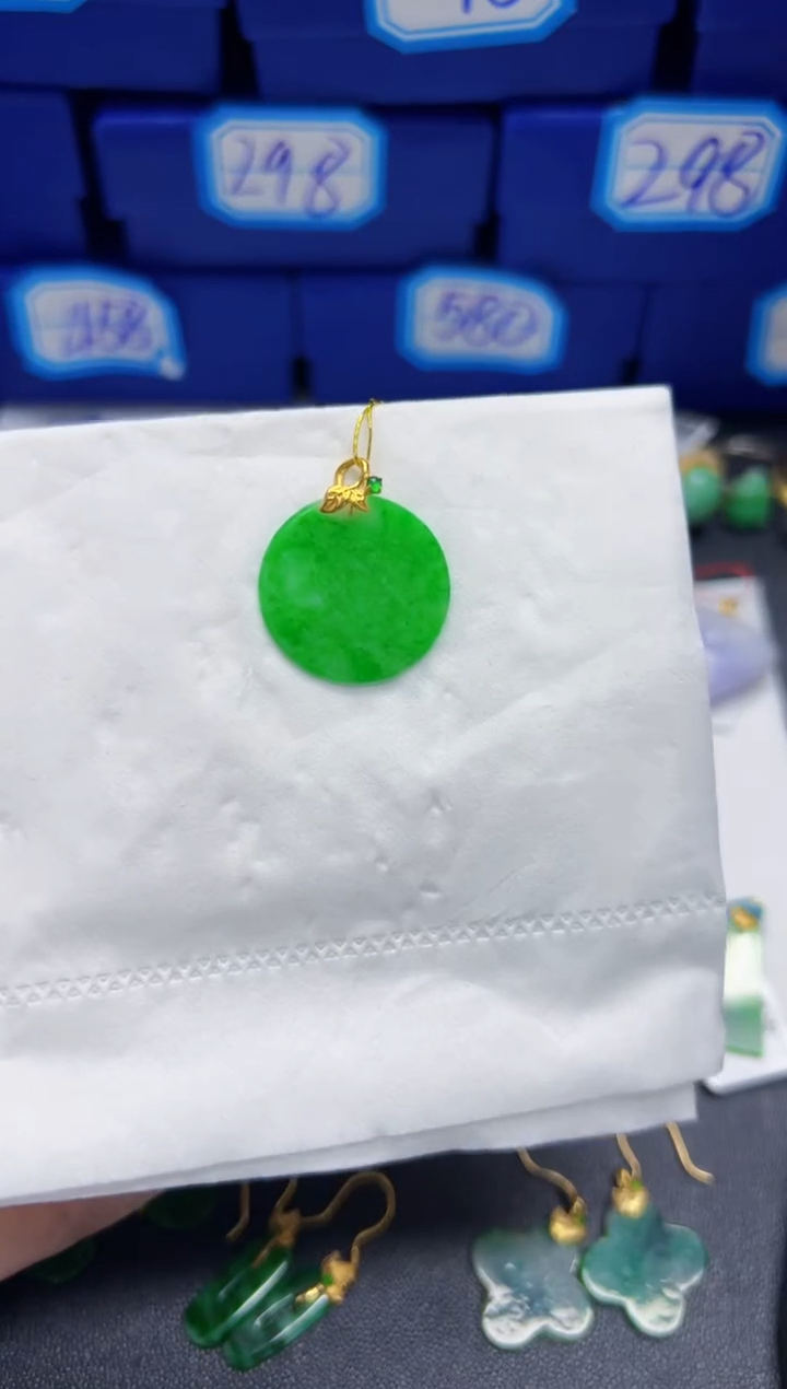 【闪购商品】翡翠颈饰18K金镶嵌Y缅料A货/支持复检/一件