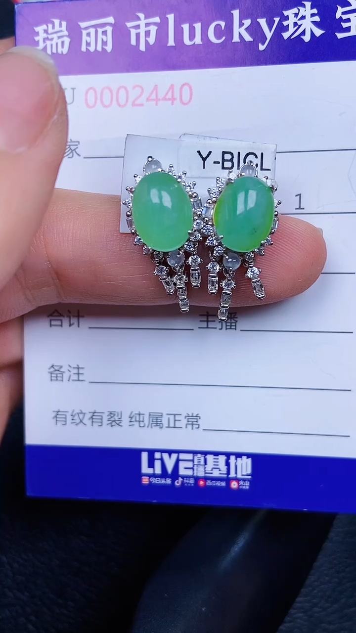 颈饰银S925镶嵌翡翠2440