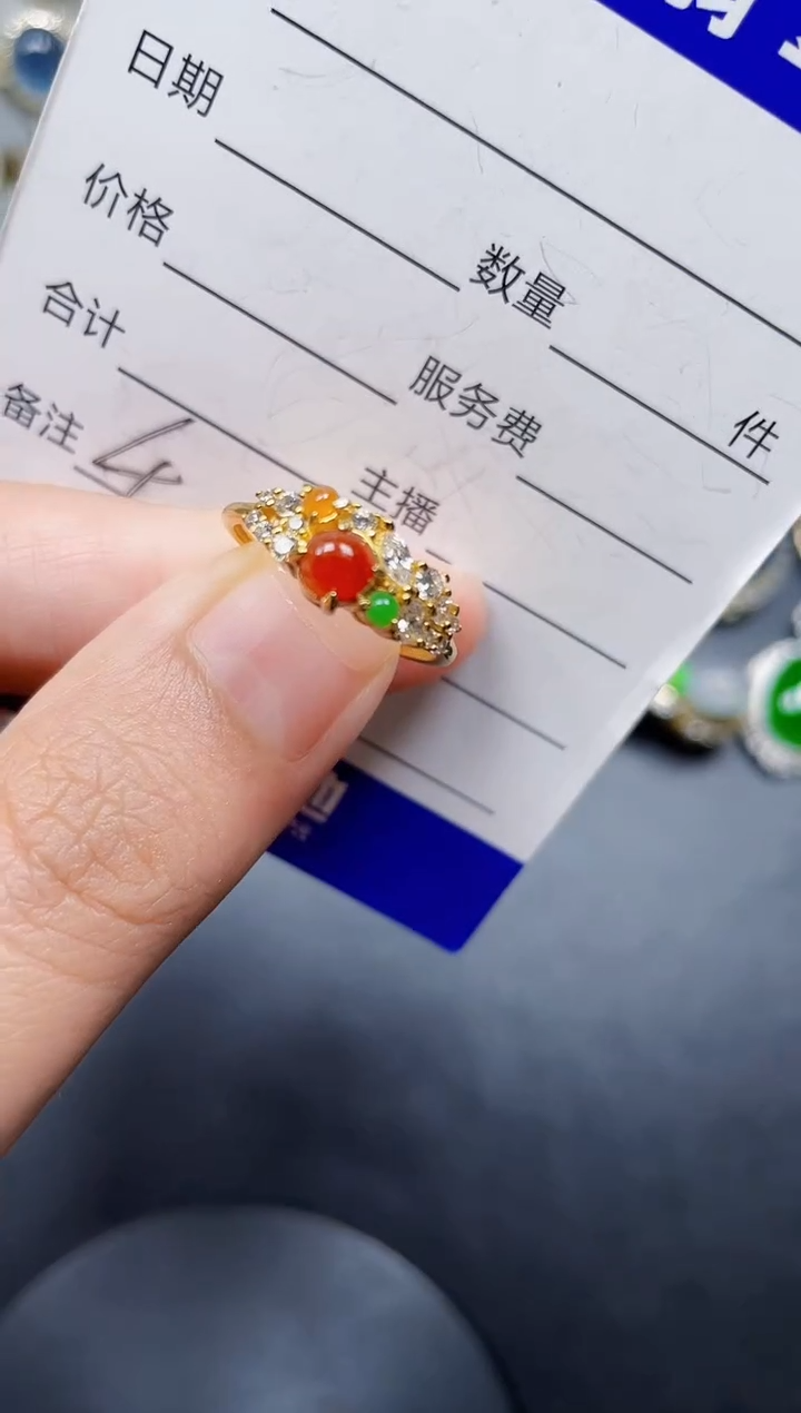 银S925镶嵌戒指翡翠400