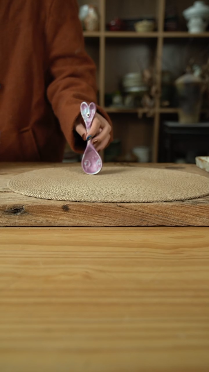 紫色系列的爱心勺子