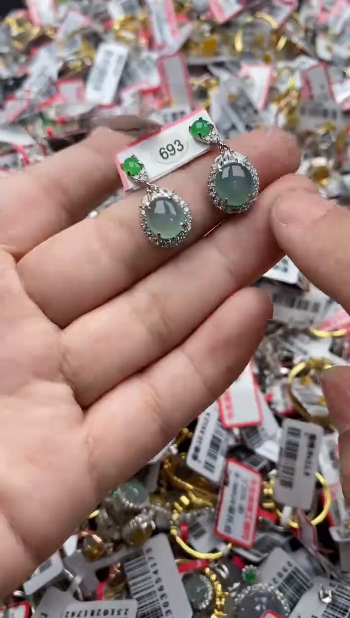 【闪购商品】翡翠戒指银S925镶嵌55555---8