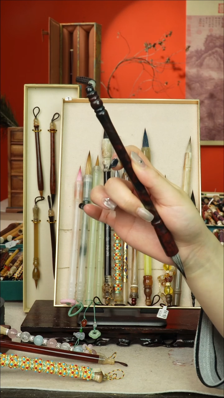 156号闪孤品高货毛笔链接 清水试笔 蘸墨不退