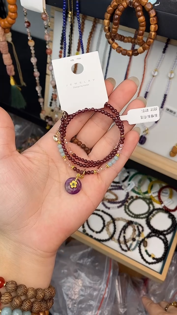 未镶嵌吊坠(赠链)石榴石石榴石项链-紫水