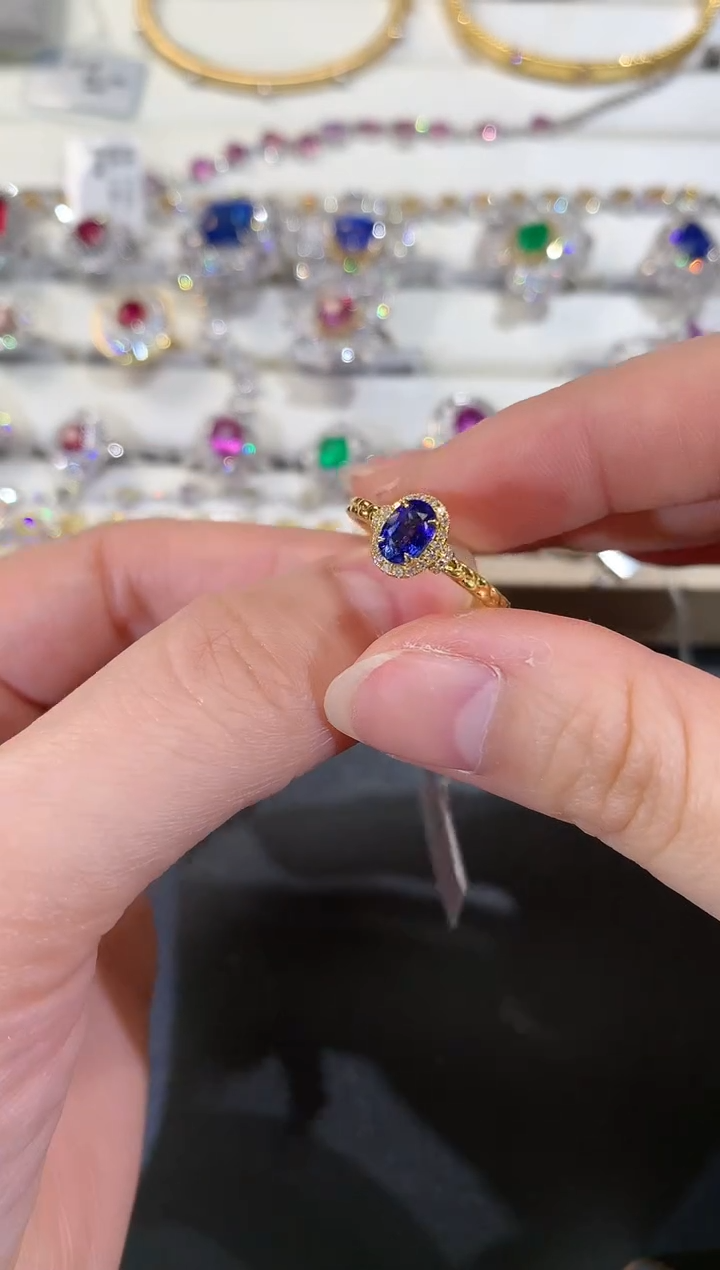 【闪购商品】蓝宝石戒指18K金镶嵌R307|4800