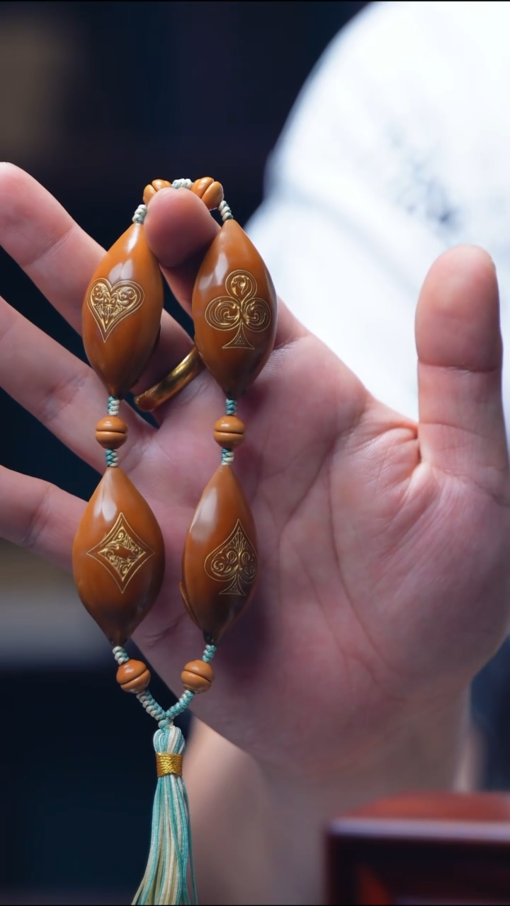 橄榄核手串/手链漫溪【黑红美方+】