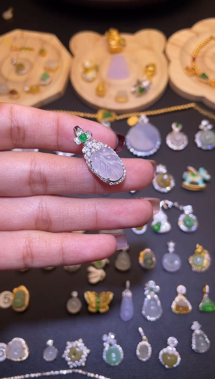 吊坠(不含链)银S925镶嵌翡翠1