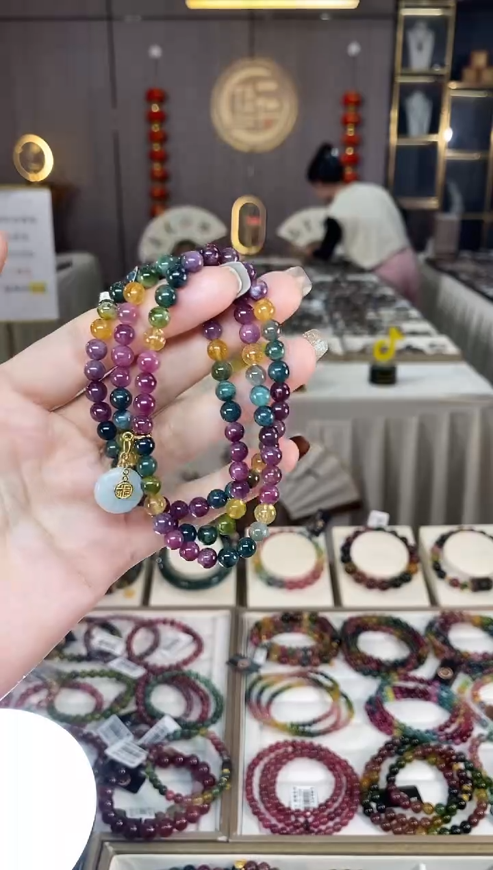 未镶嵌老矿碧玺单圈手串5mm+碧玺dan多样性发货一条