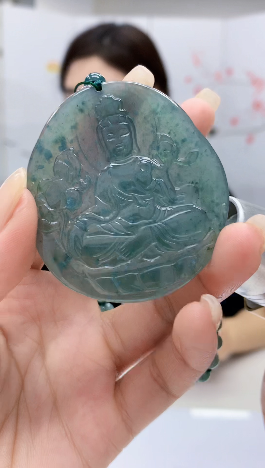 【闪购商品】定制翡翠未镶嵌4829lr-毛货挂件赠珠链40