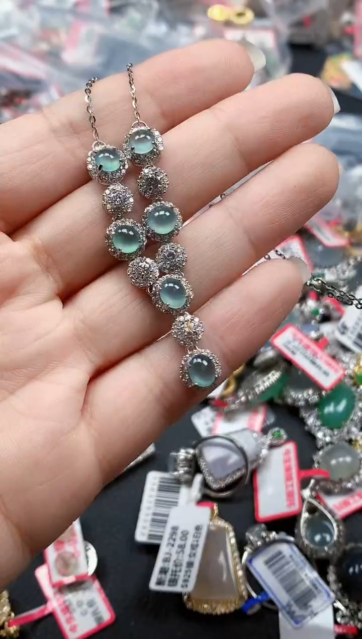 银S925镶嵌戒指翡翠天然A货缅甸翡翠