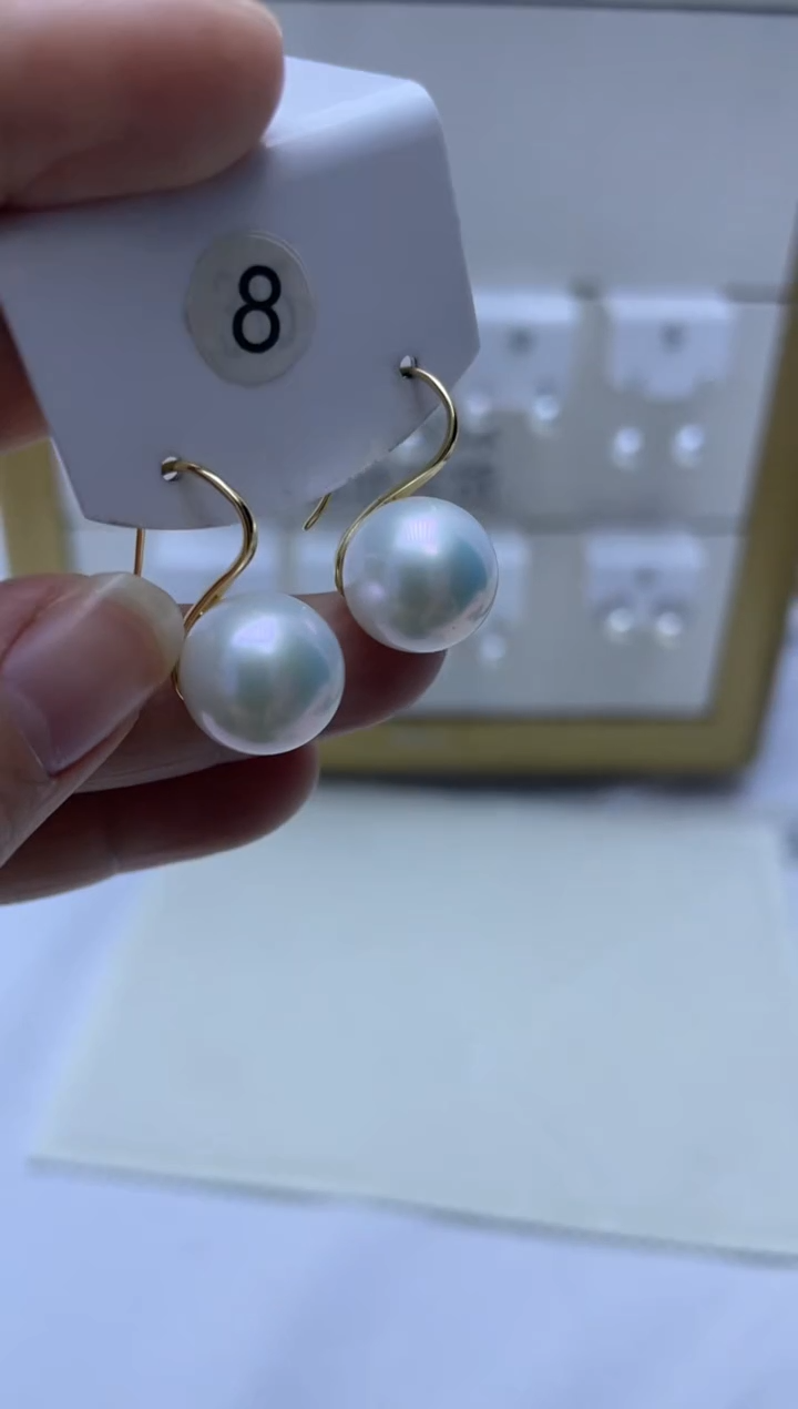 银S925镶嵌耳饰淡水珍珠8