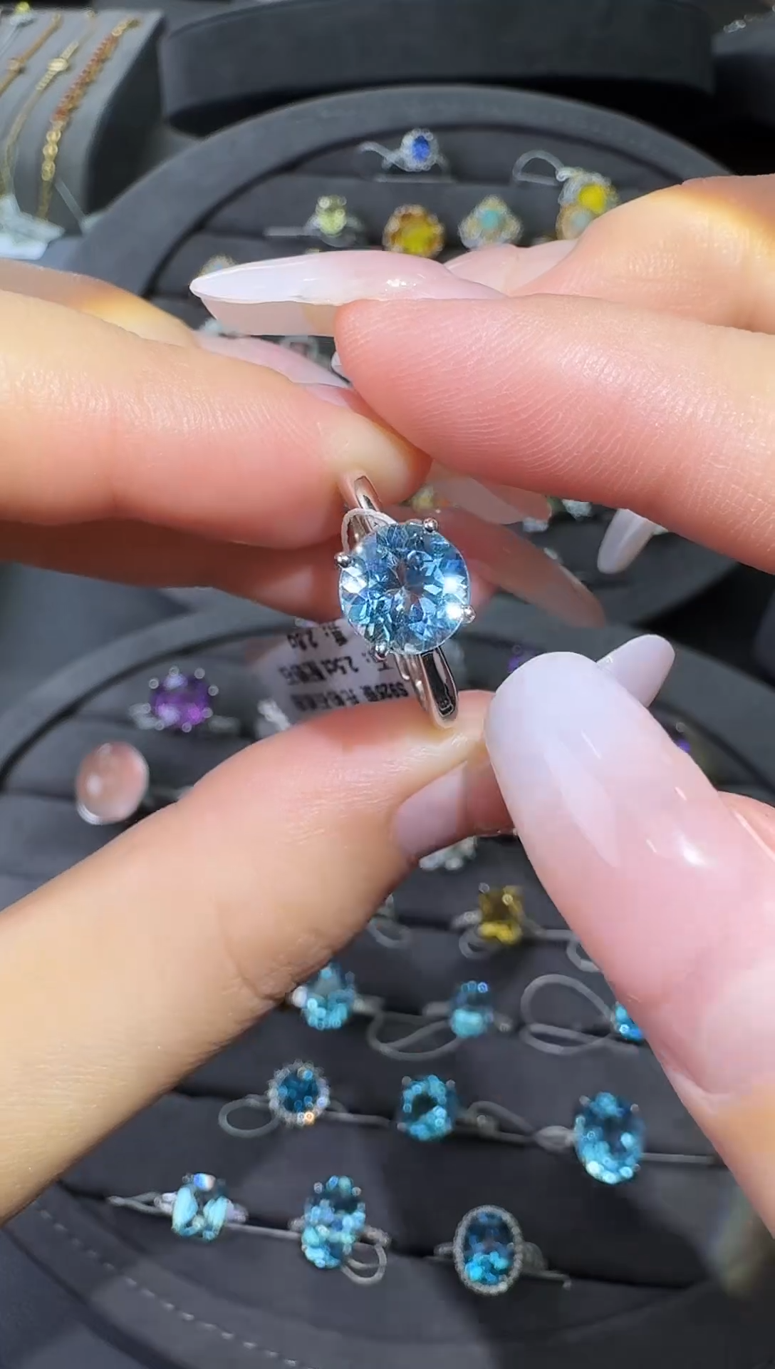 银S925镶嵌戒指托帕石2.5ct【七天鉴赏期】