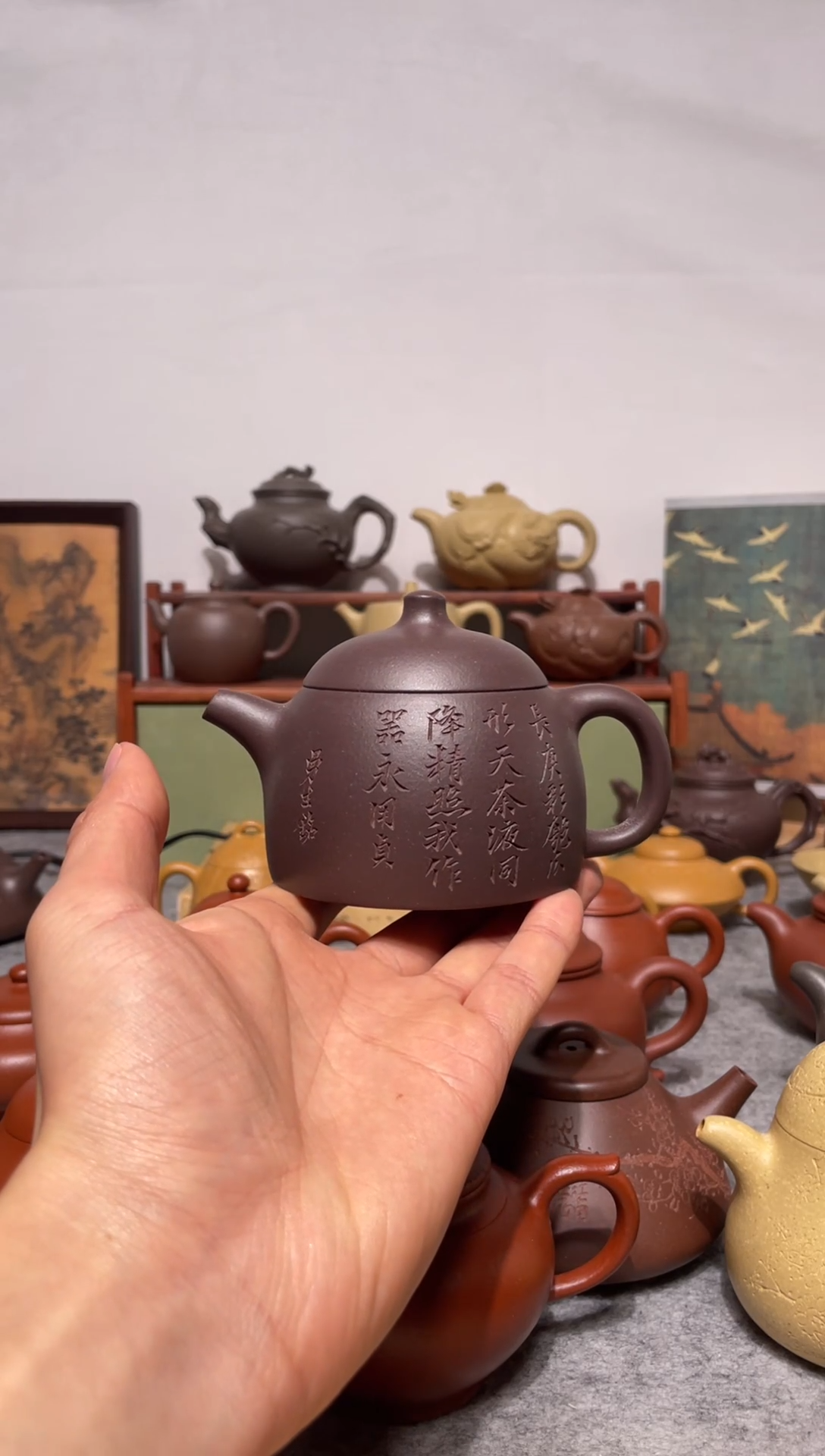 茶壶紫砂微微微微封釉台西底板紫泥  飞鸿延年180cc