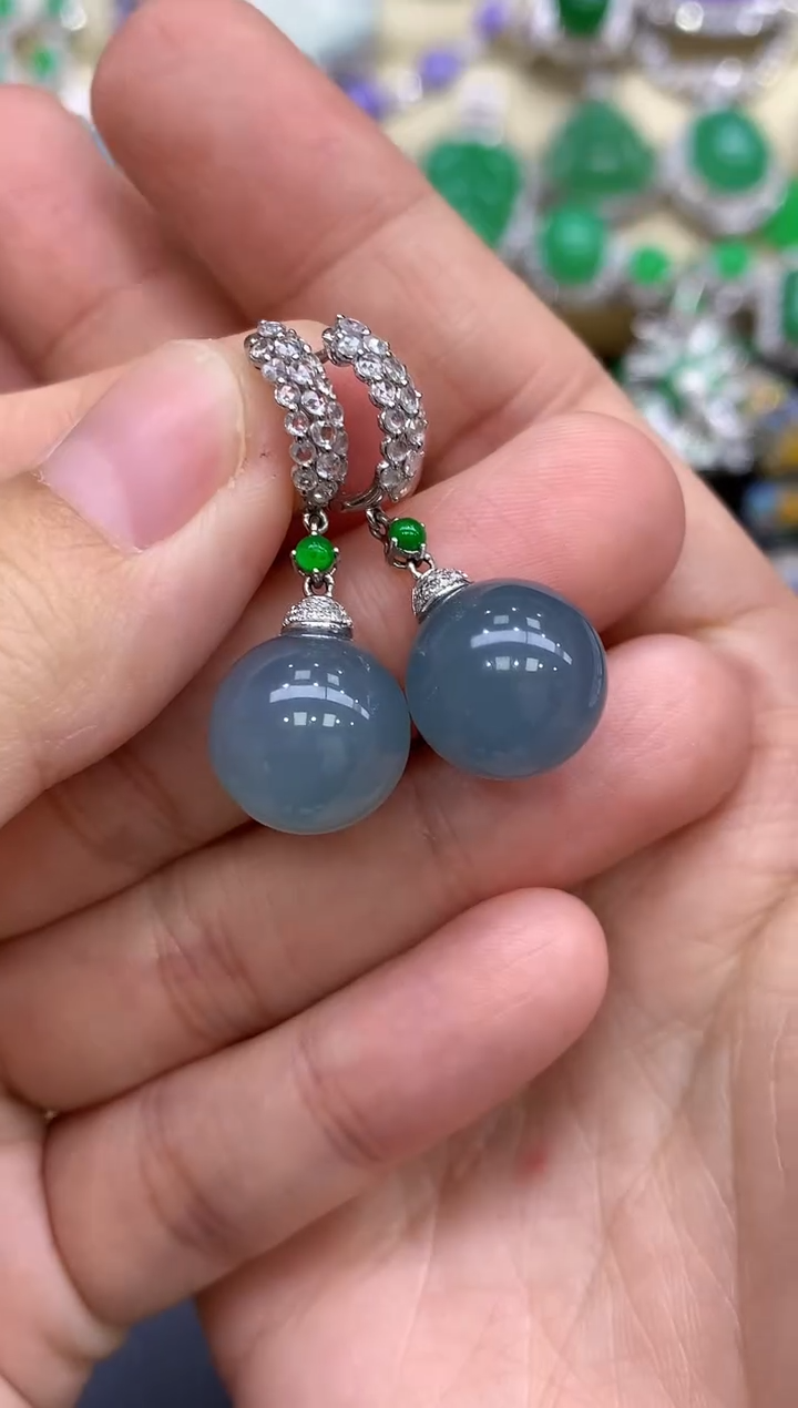 18K金镶嵌翡翠耳饰494-中国好珍宝