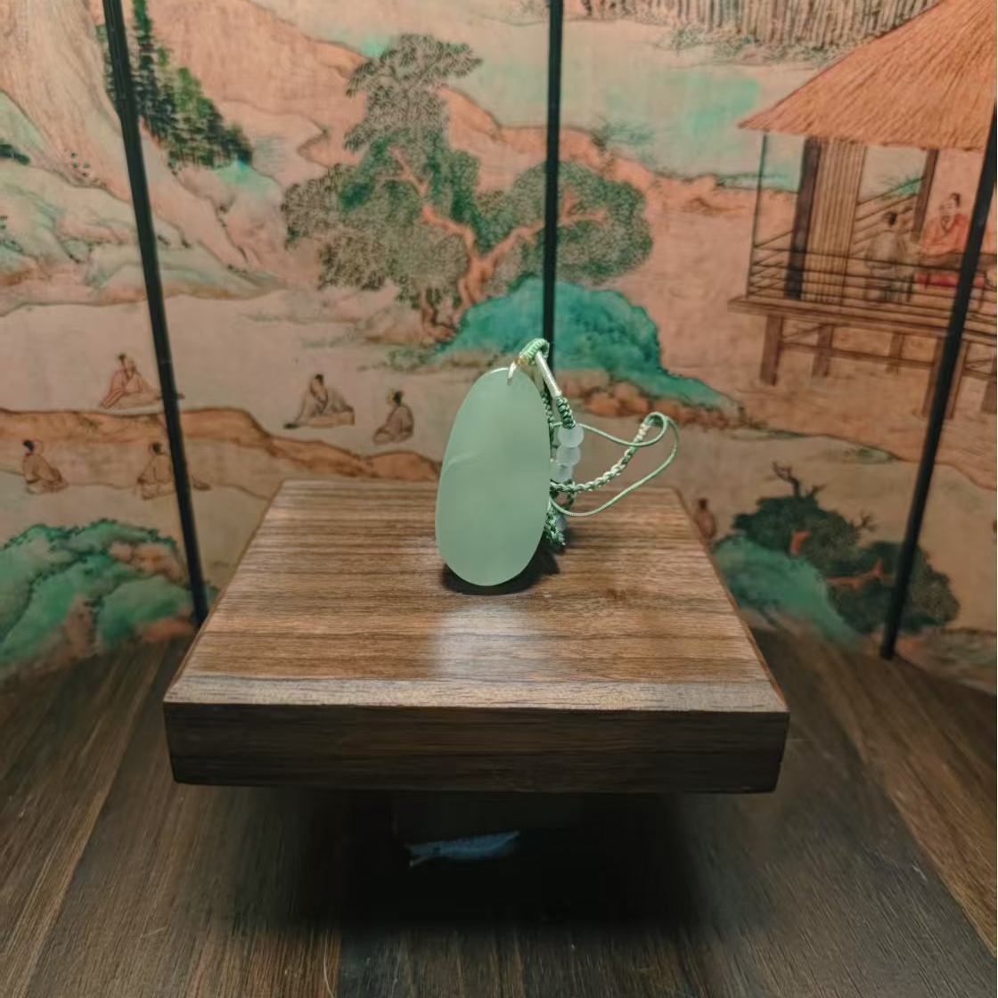 W和田玉水滴无事牌吊坠1233