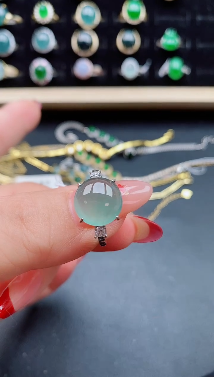 【闪购商品】翡翠戒指银S925镶嵌0805058