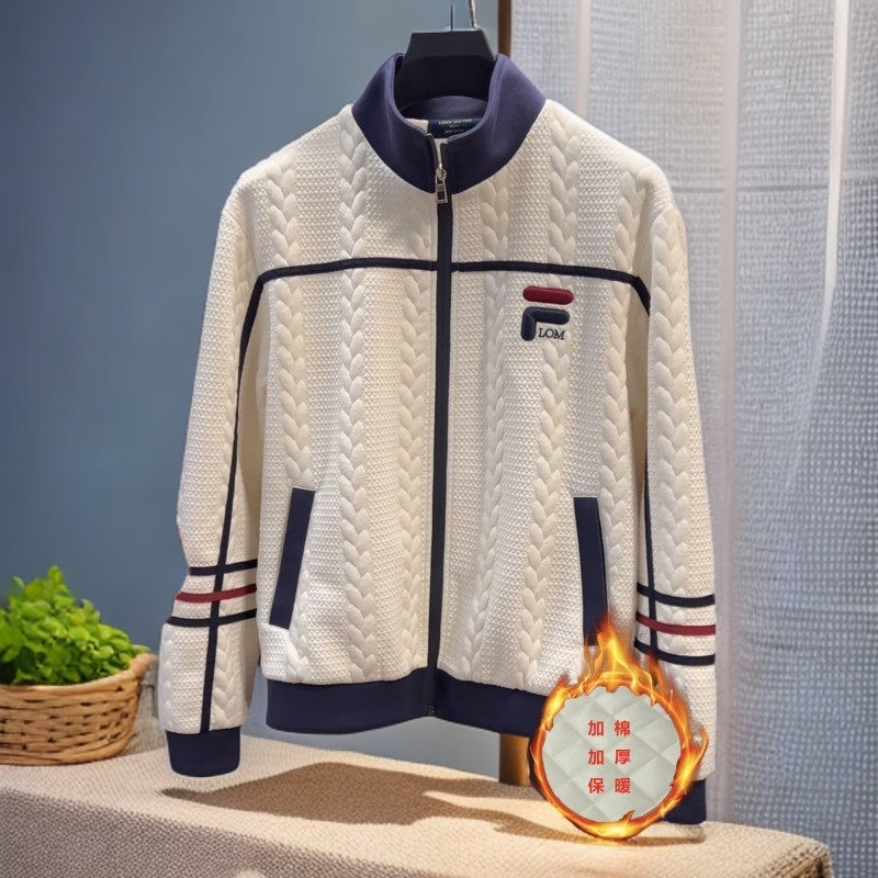 奥莱精选轻奢韩版秋冬季高定加棉加厚外套男士斐家时尚立领夹克