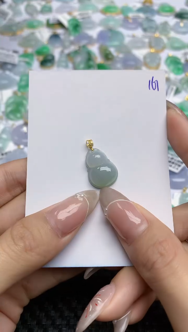 【闪购商品】翡翠颈饰18K金镶嵌天然翡翠A货