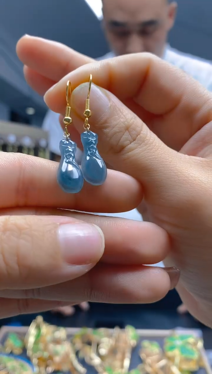 【闪购商品】翡翠耳饰合金453翡翠耳钩