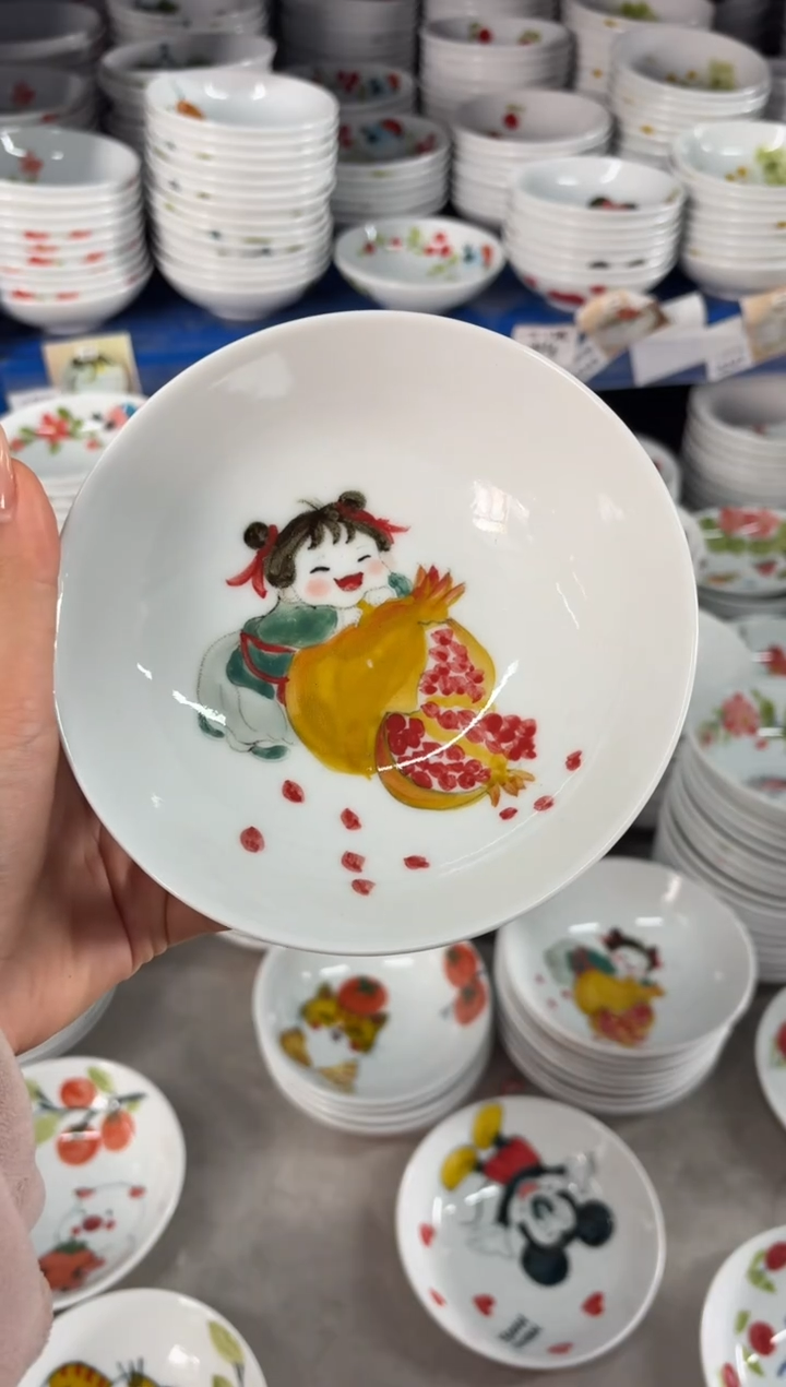瓷片景德镇高温陶瓷食品级手绘釉中彩-小胖碗