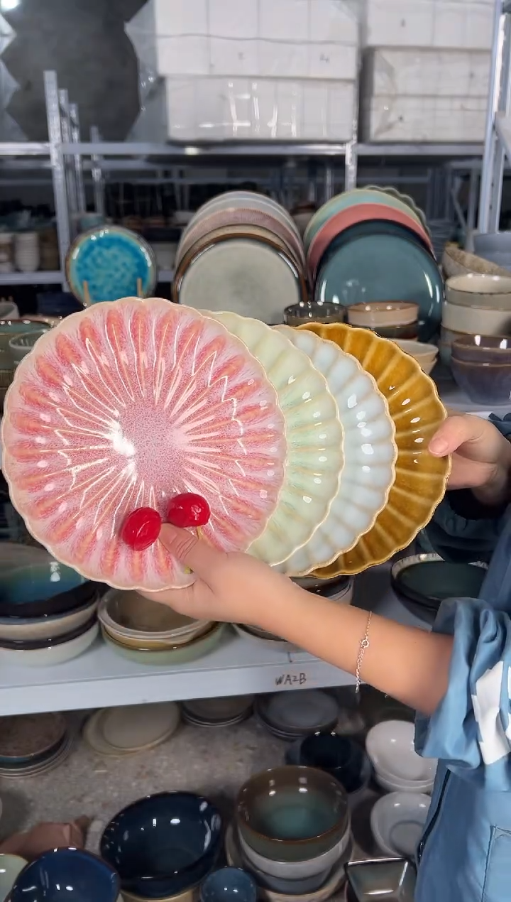 陶瓷外贸尾货瑕疵满20包邮X4小盘8英寸20厘米左右