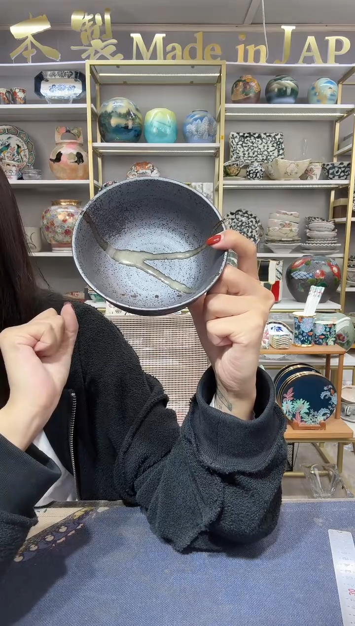 陶瓷13厘米钵碗一只装12-511h-19黑色